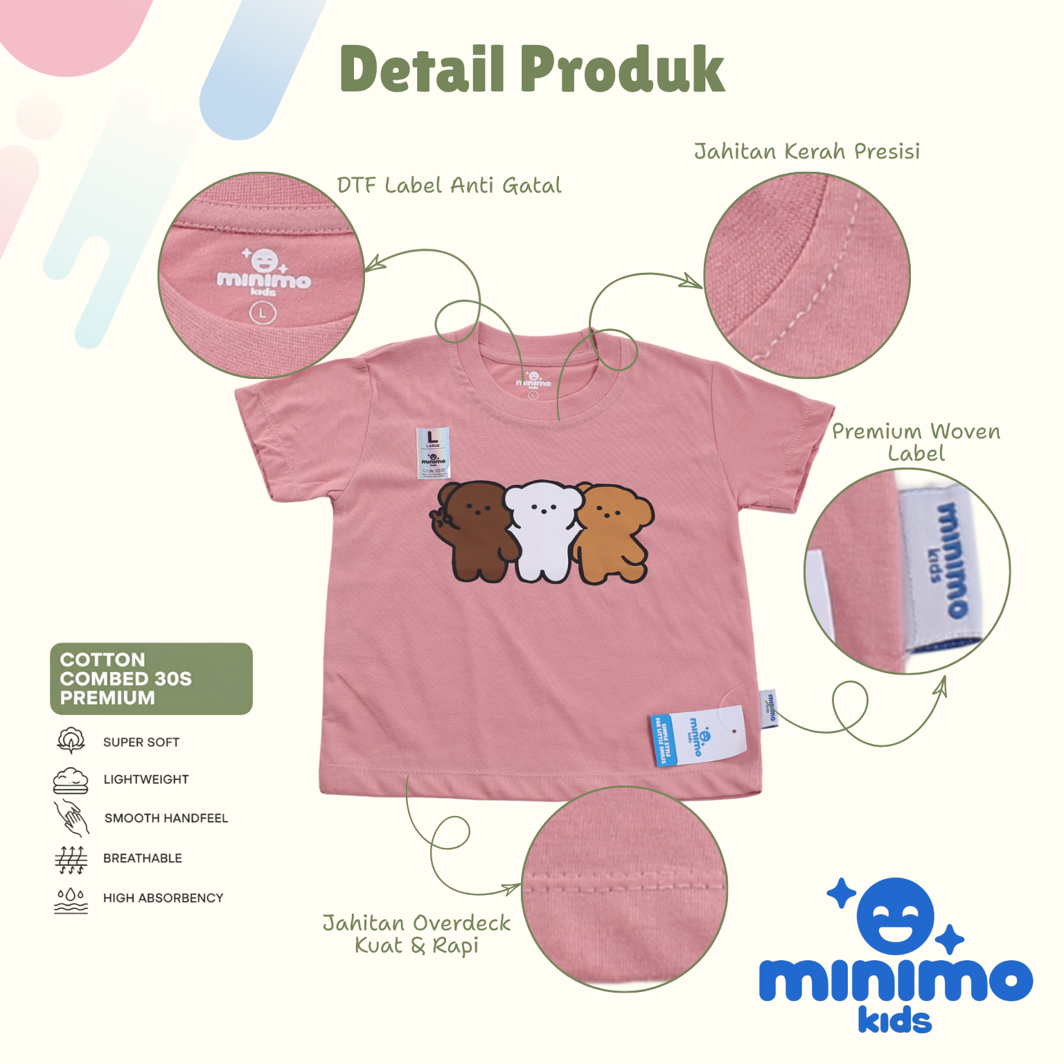 Basic Tee Minimo Kids - Detail dekat